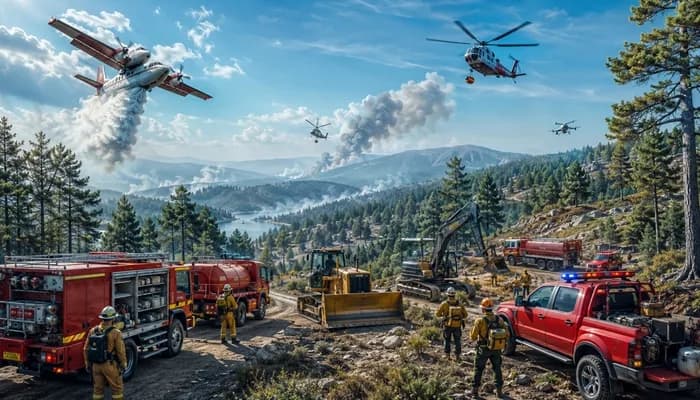 Orman Yangınlarıyla Mücadelede 5 Bin 600 Araçlık Kara Filosuna Ulaşıldı